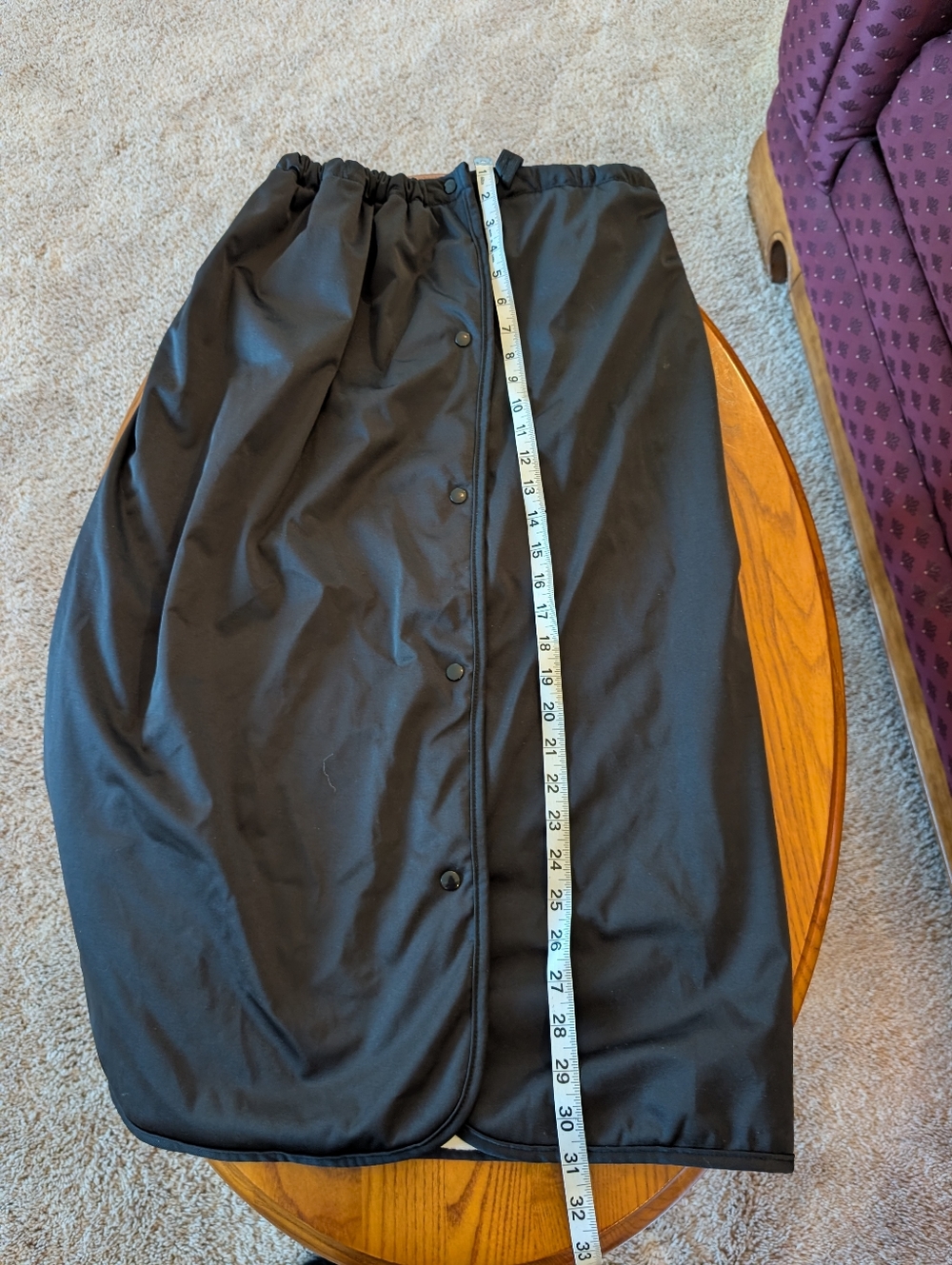 Bamboo Lined Black Spa-Style Towel Wrap - Picture 5 of 11